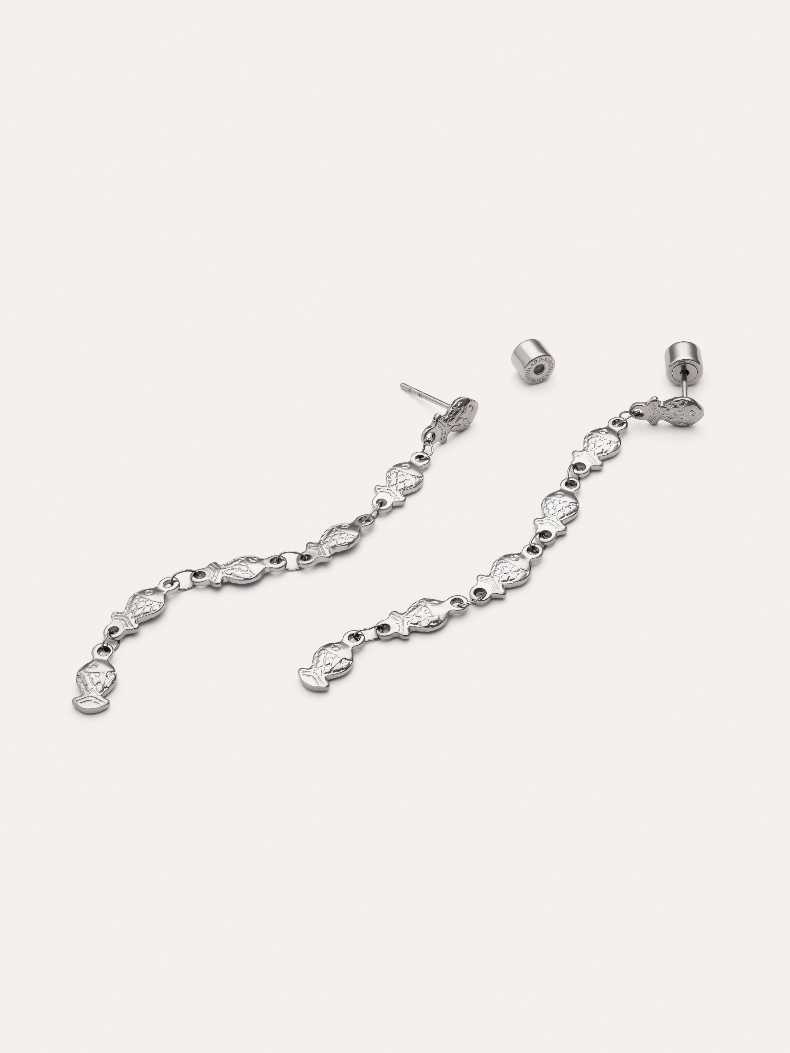 Pendientes Long Mar Acero