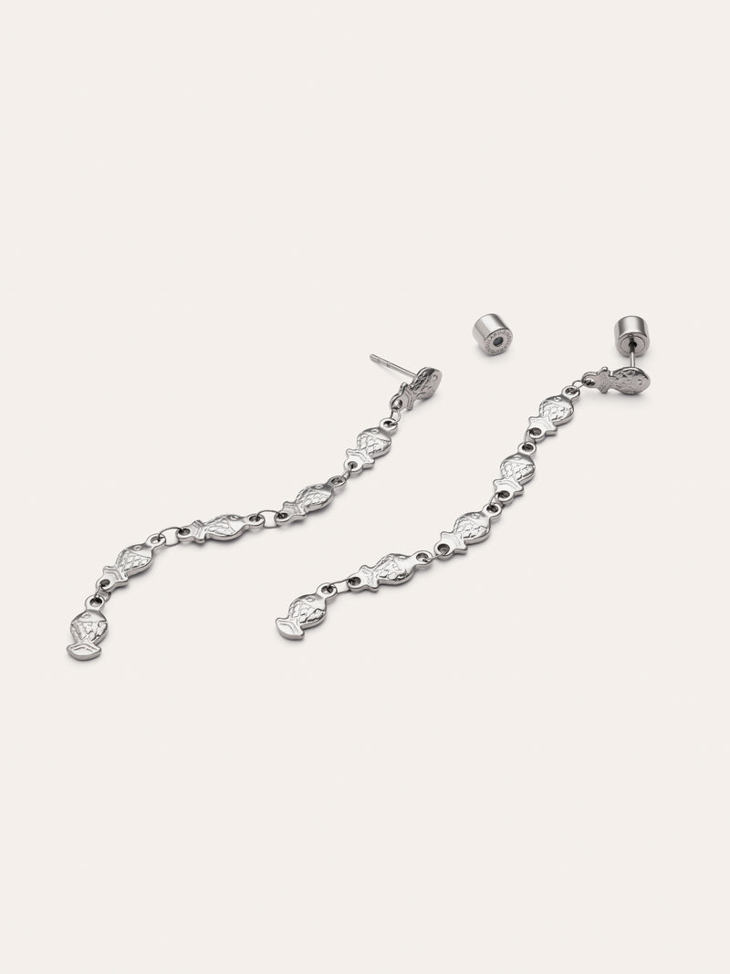Pendientes Long Mar Acero