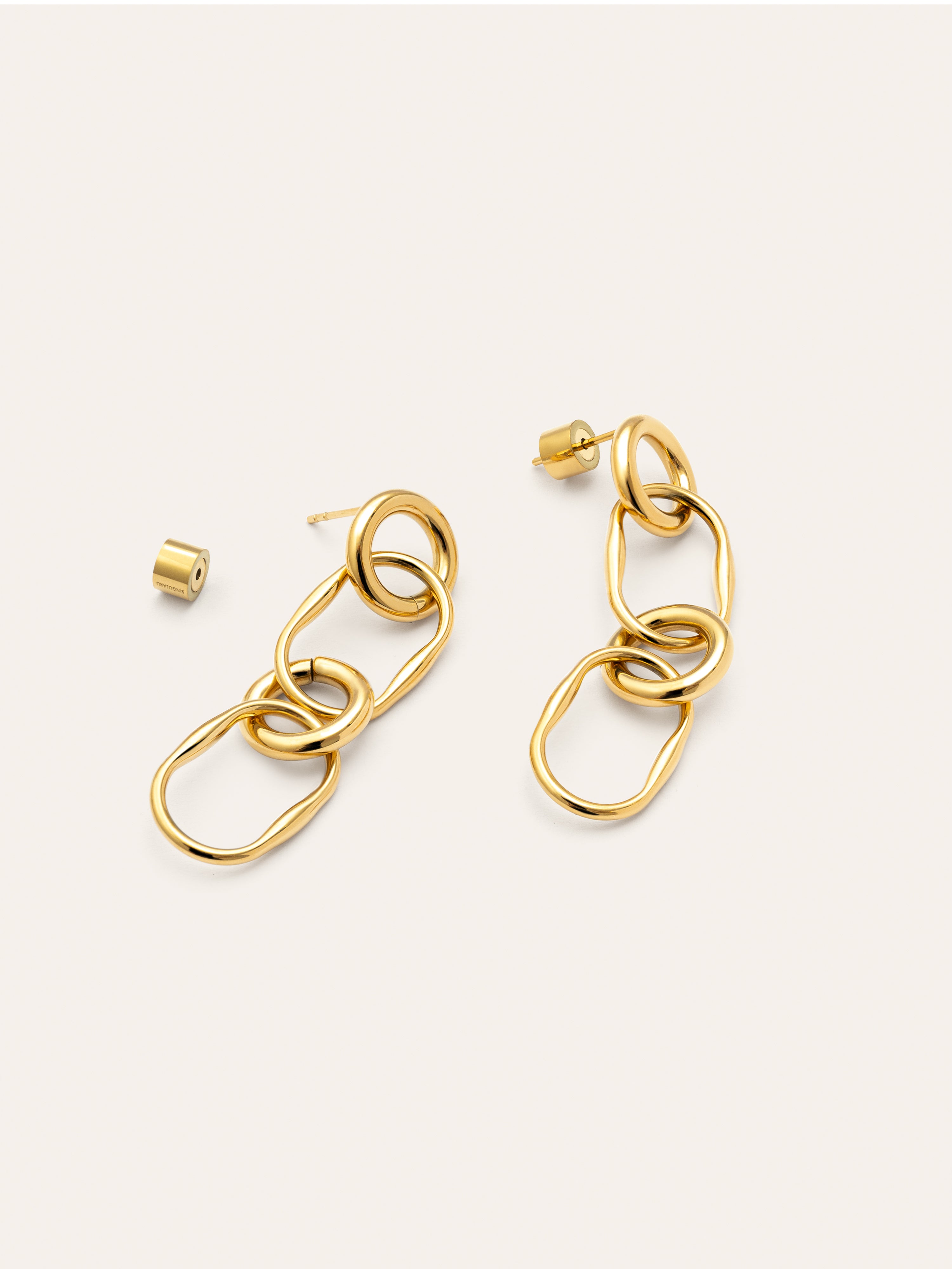 Pendientes Long Sailor Acero Baño Oro