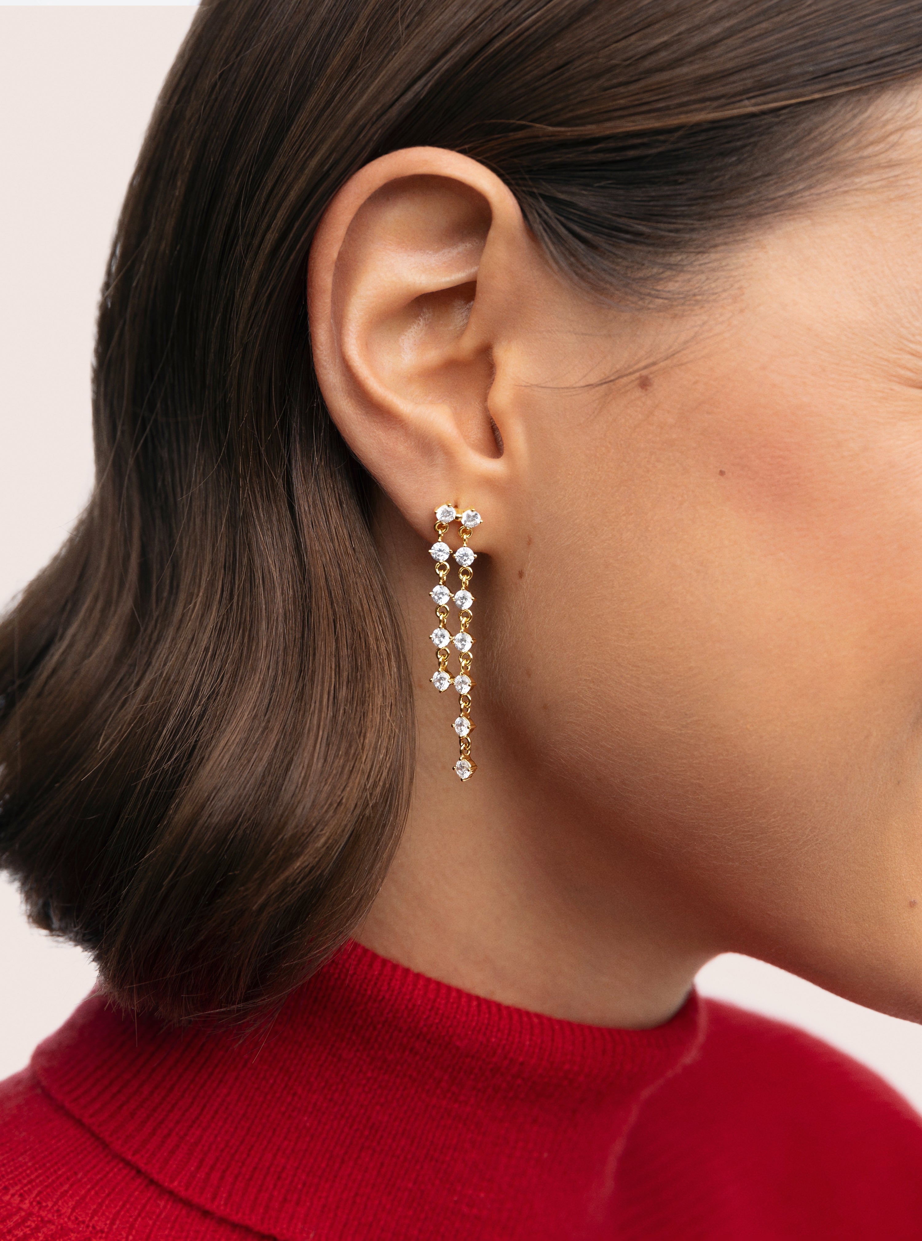 Long Scarlett Ohrringe, vergoldet