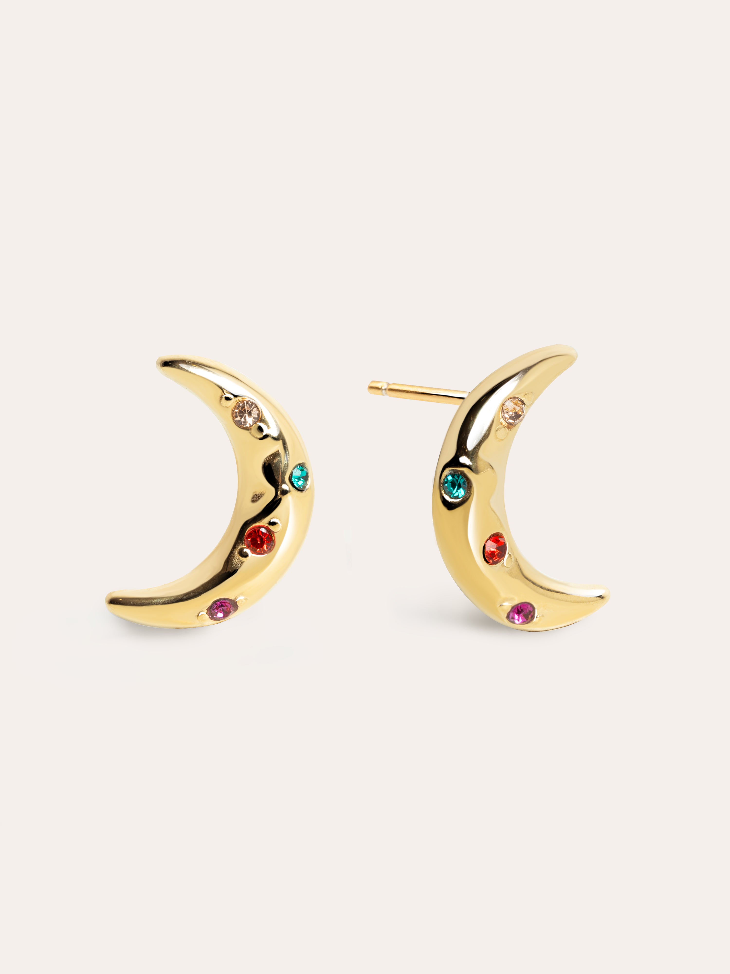 Luna Stainless Steel Gold Earrings