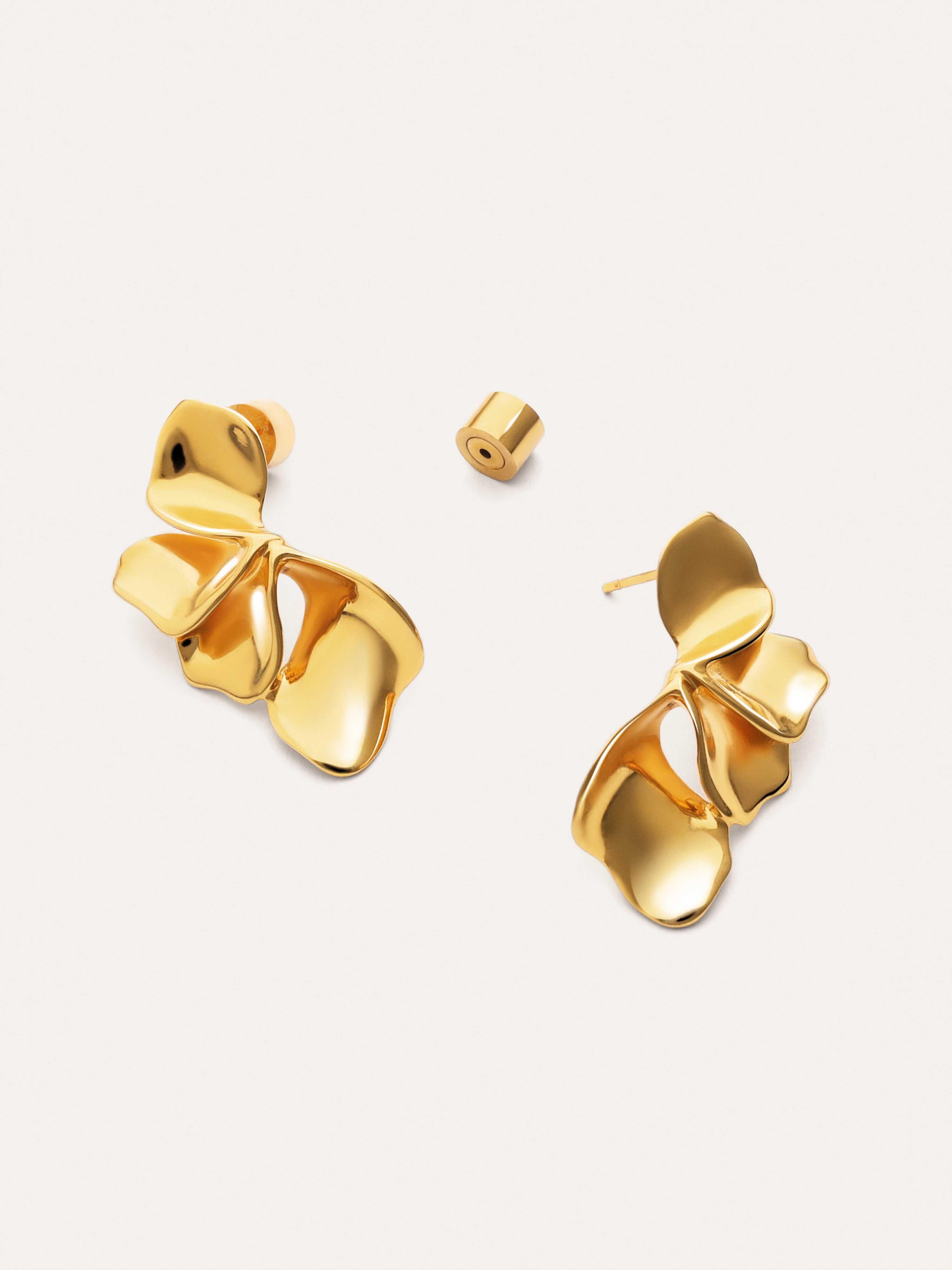 Pendientes Petal Acero Baño Oro