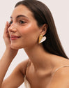 Pendientes Mejillón Enamel Acero Baño Oro