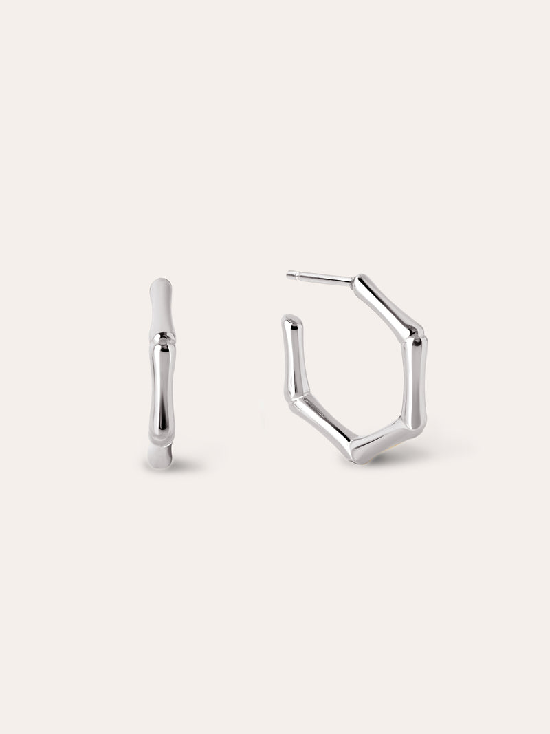 Brincos de Argola Mini Bamboo Aço