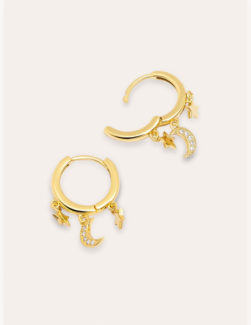 Boucles D'oreilles Midnight Sky plaqué or
