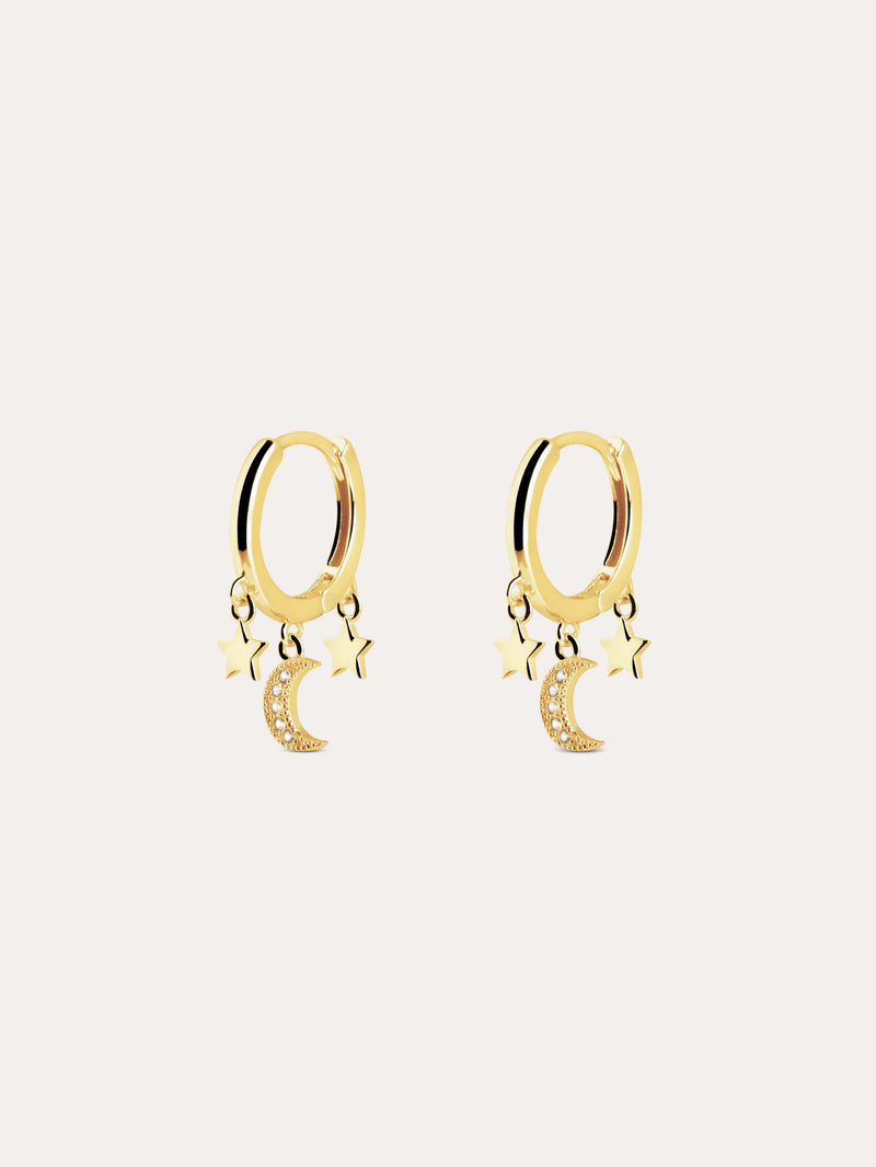 Boucles D'oreilles Midnight Sky plaqué or