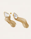 Boucles d'oreilles Nacre Cascade Acier Plaqué Or