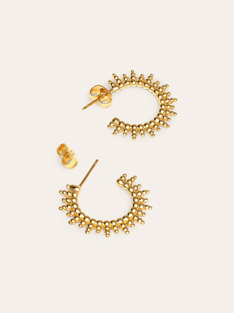Brincos Pebbles Sun Banho de Ouro