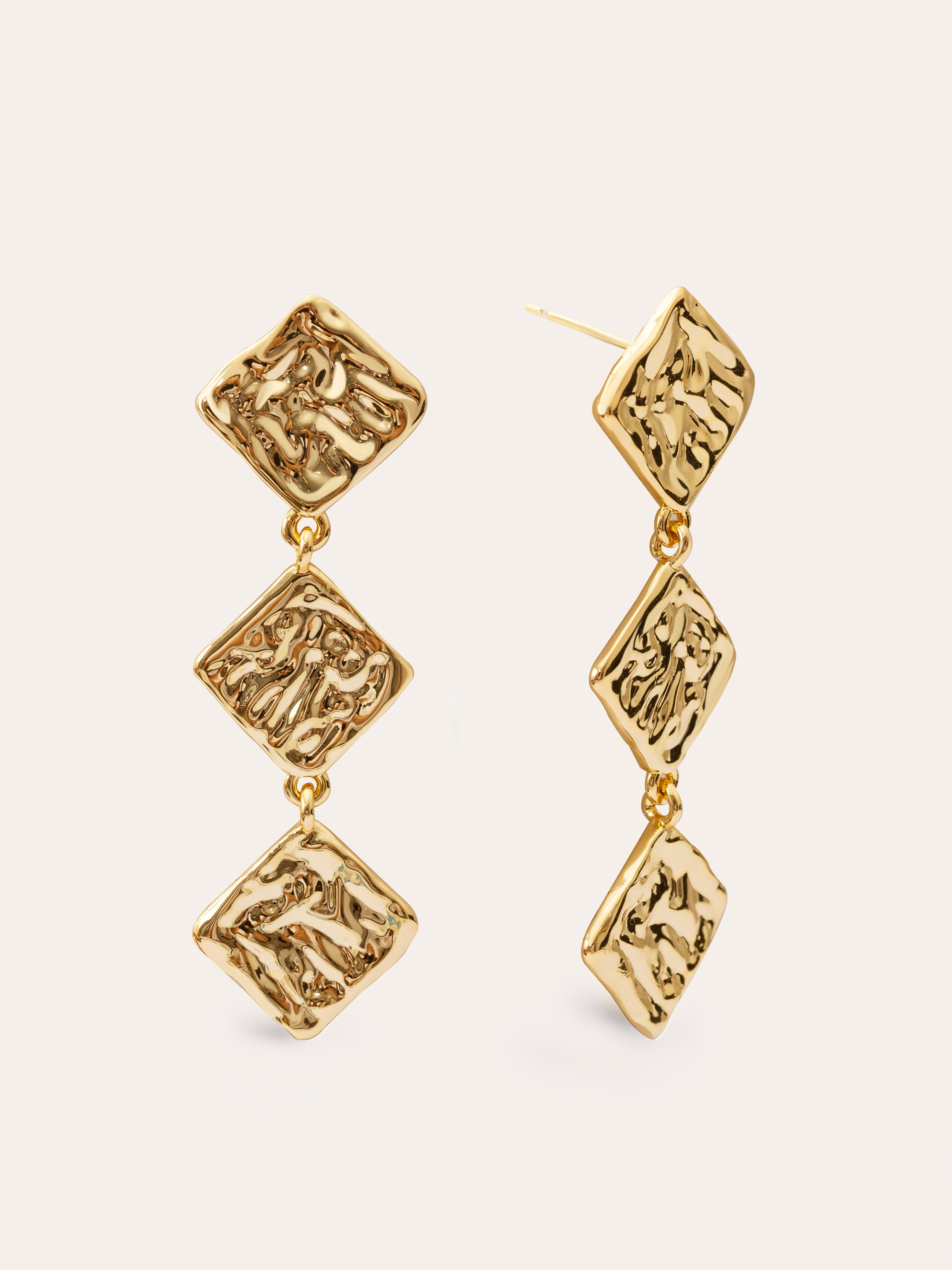 Pendientes Rhomb Baño Oro