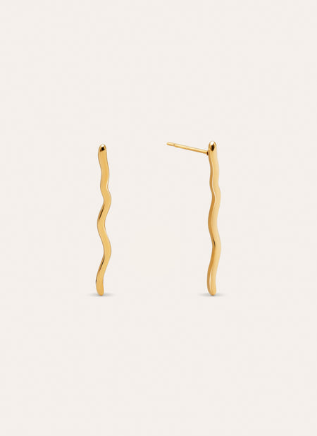 Pendientes Serpiente Acero Baño Oro