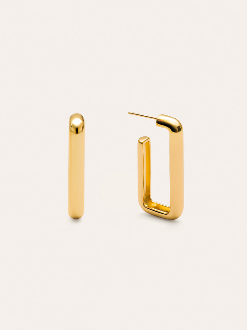 Brincos Single Pipe Banho de Ouro