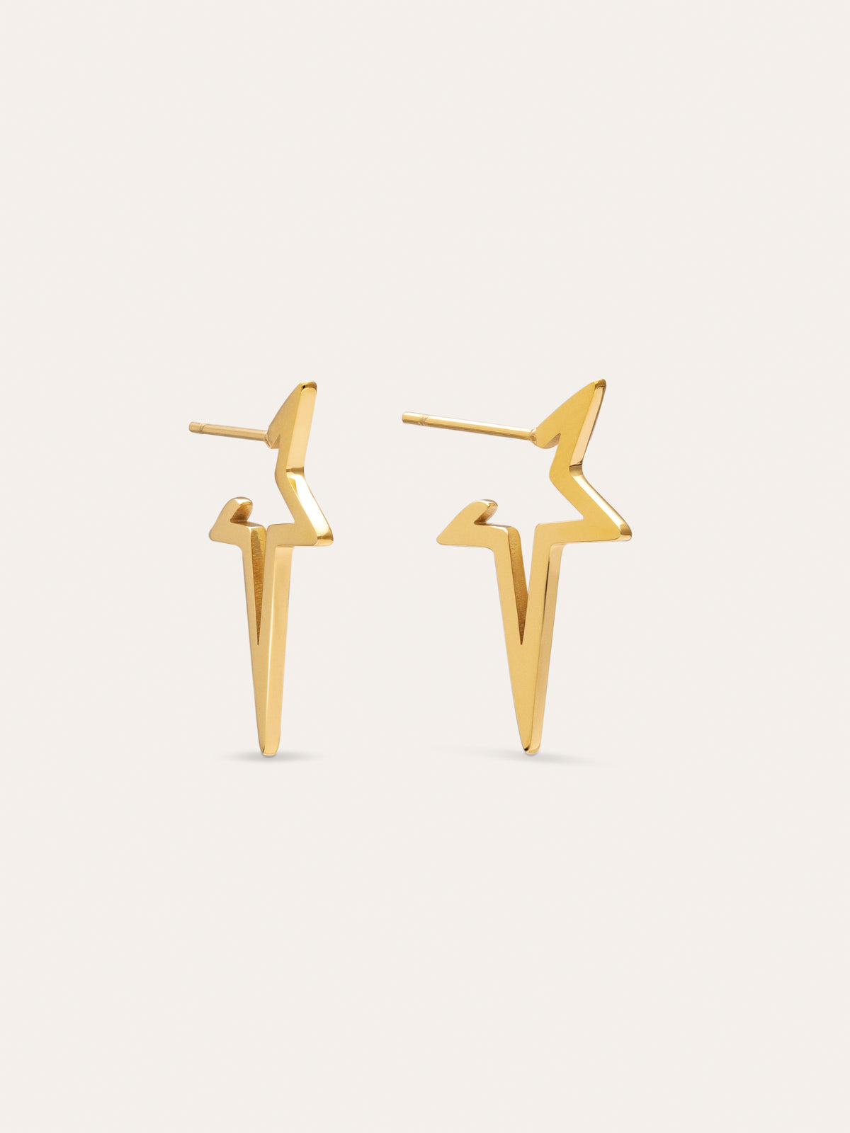 Boucles d'oreilles Star Punk Acier Plaqué Or