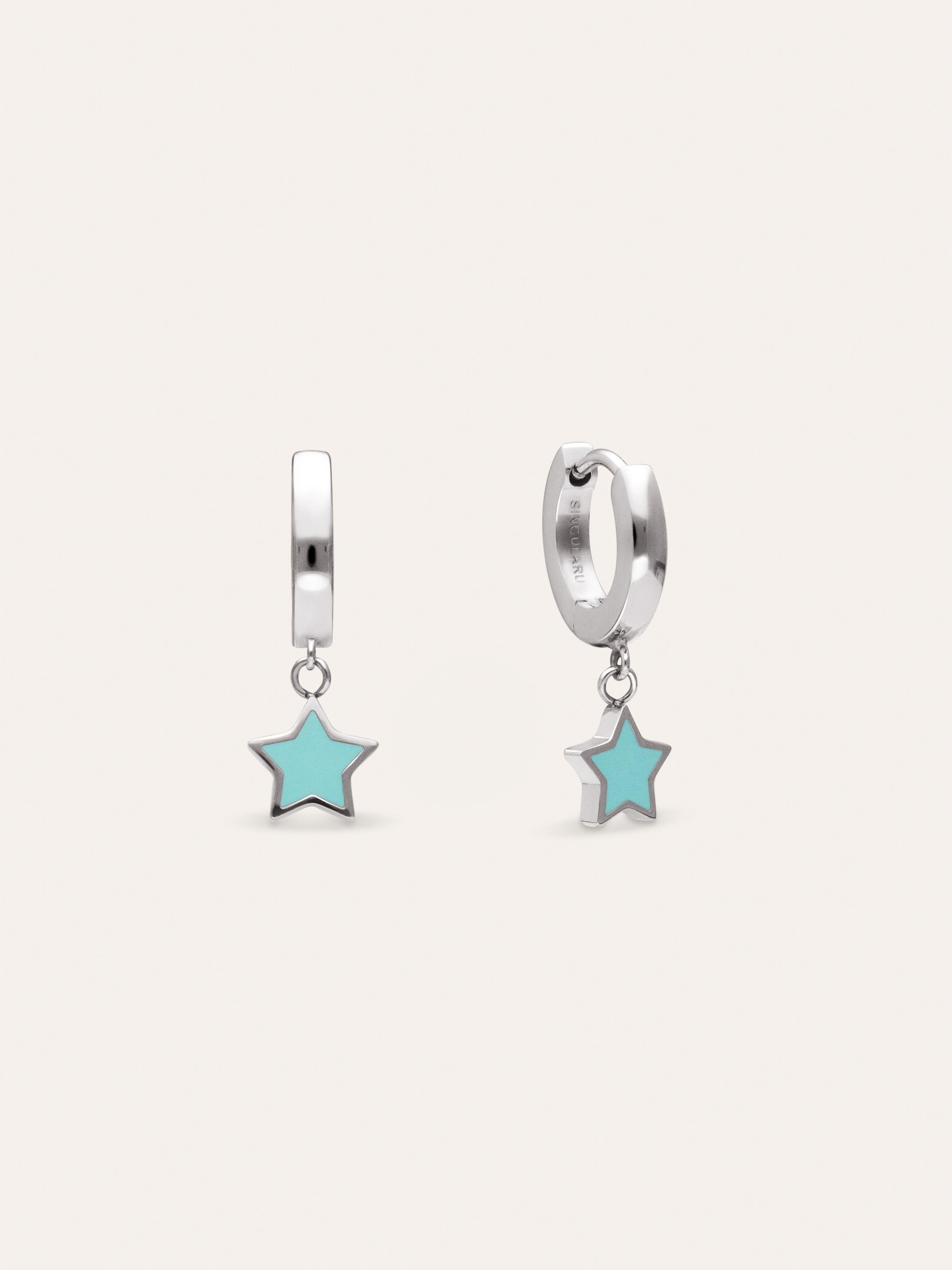 Orecchini a Cerchio Star Sky Enamel Acciaio