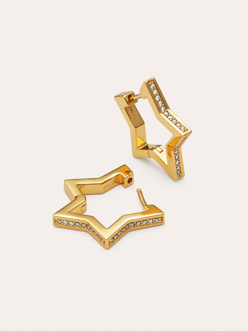 Brincos Superstar Sparks Banho a Ouro