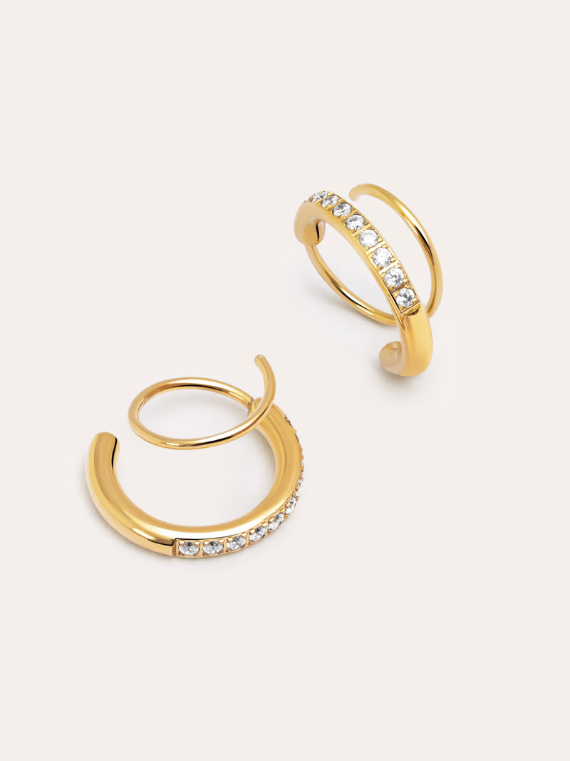 Swirl Ohrringe Edelstahl, vergoldet