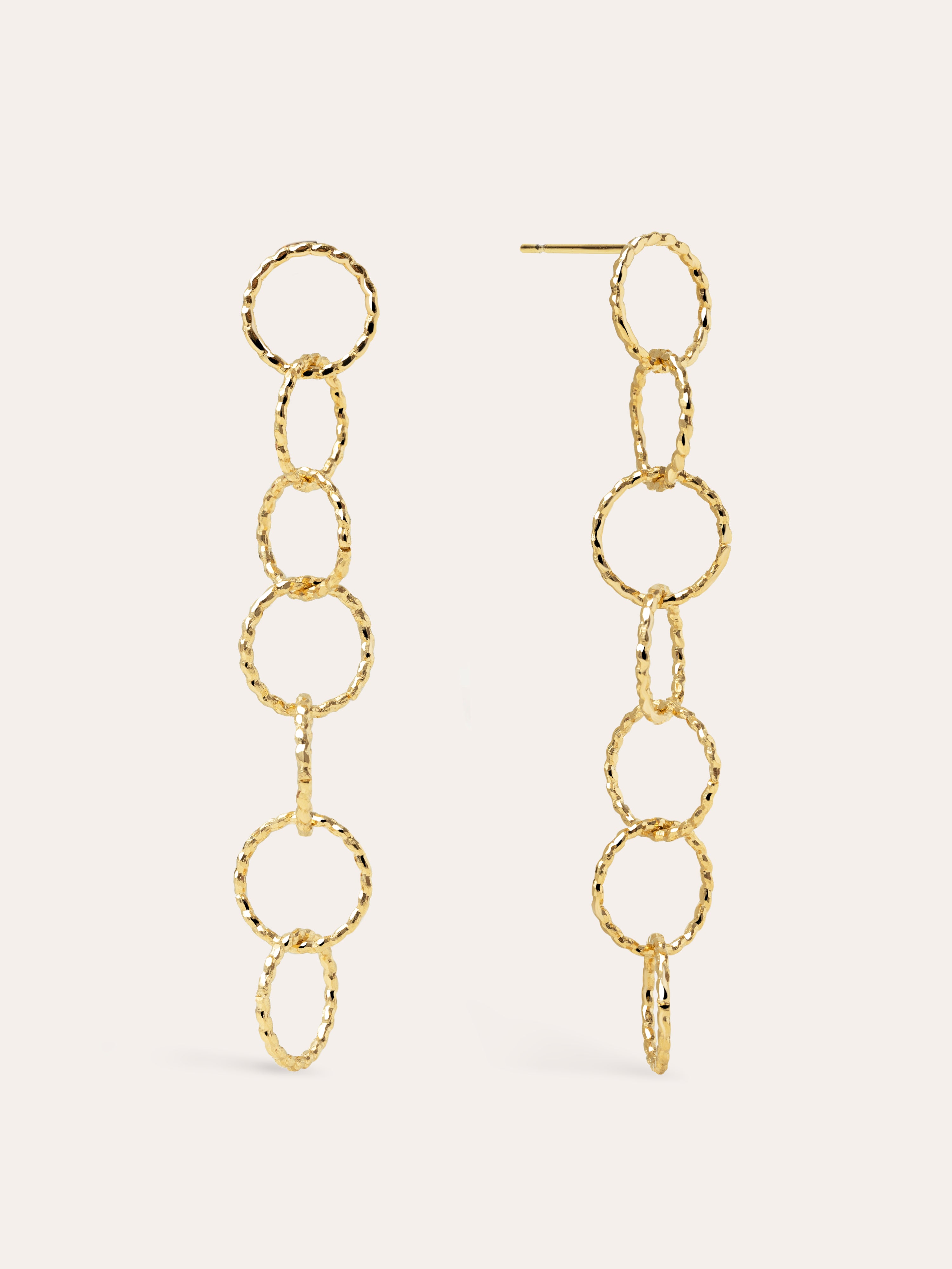 Twist Circles & Circles Gold Earrings