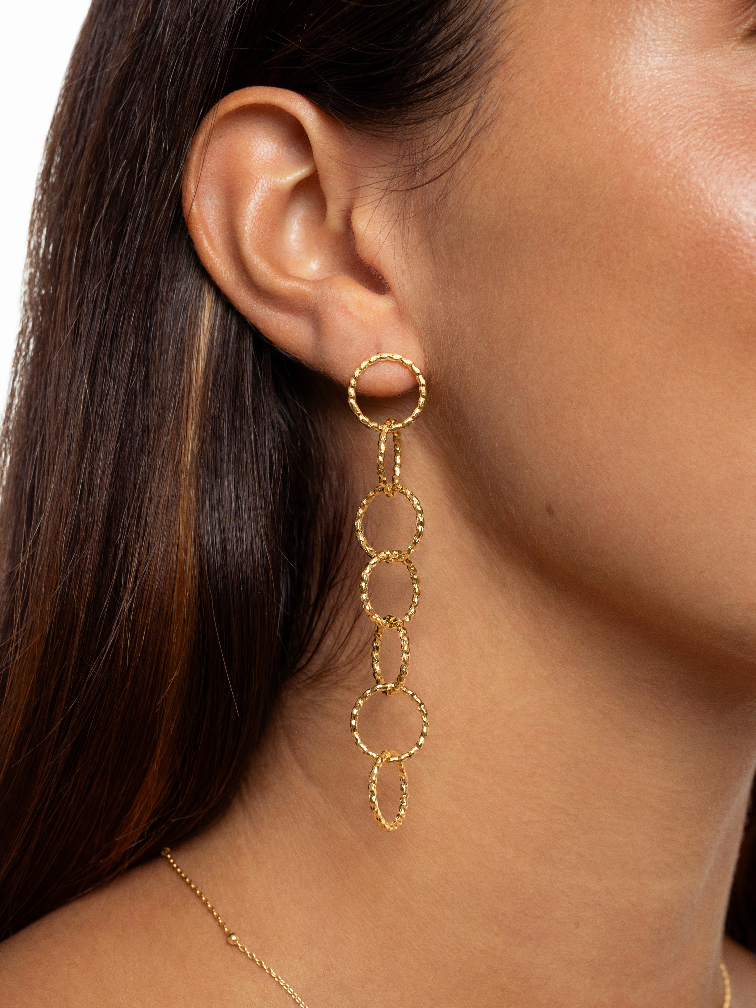 Twist Circles & Circles Gold Earrings