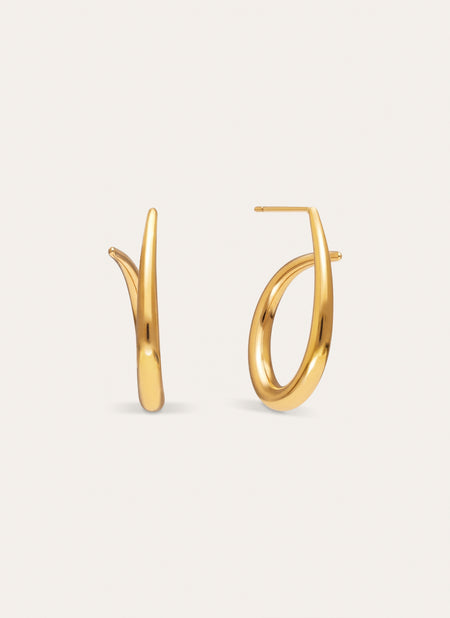 Oorbellen Twist Staal Verguld