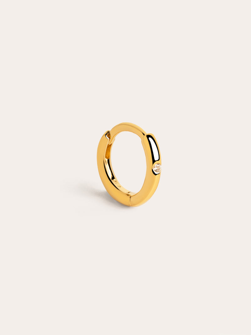 Boucle d'oreille simple anneau Klein Spark M plaqué or