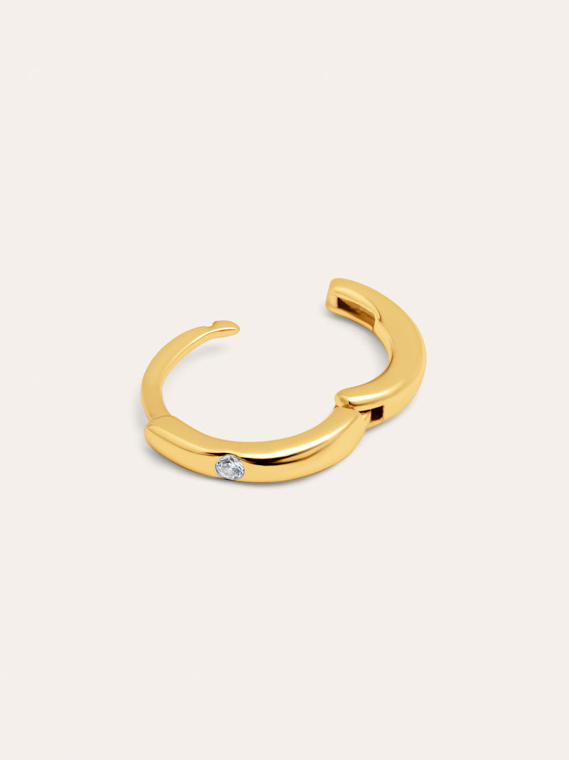 Brinco de Argola Individual Klein Spark S Prata Banho de Ouro