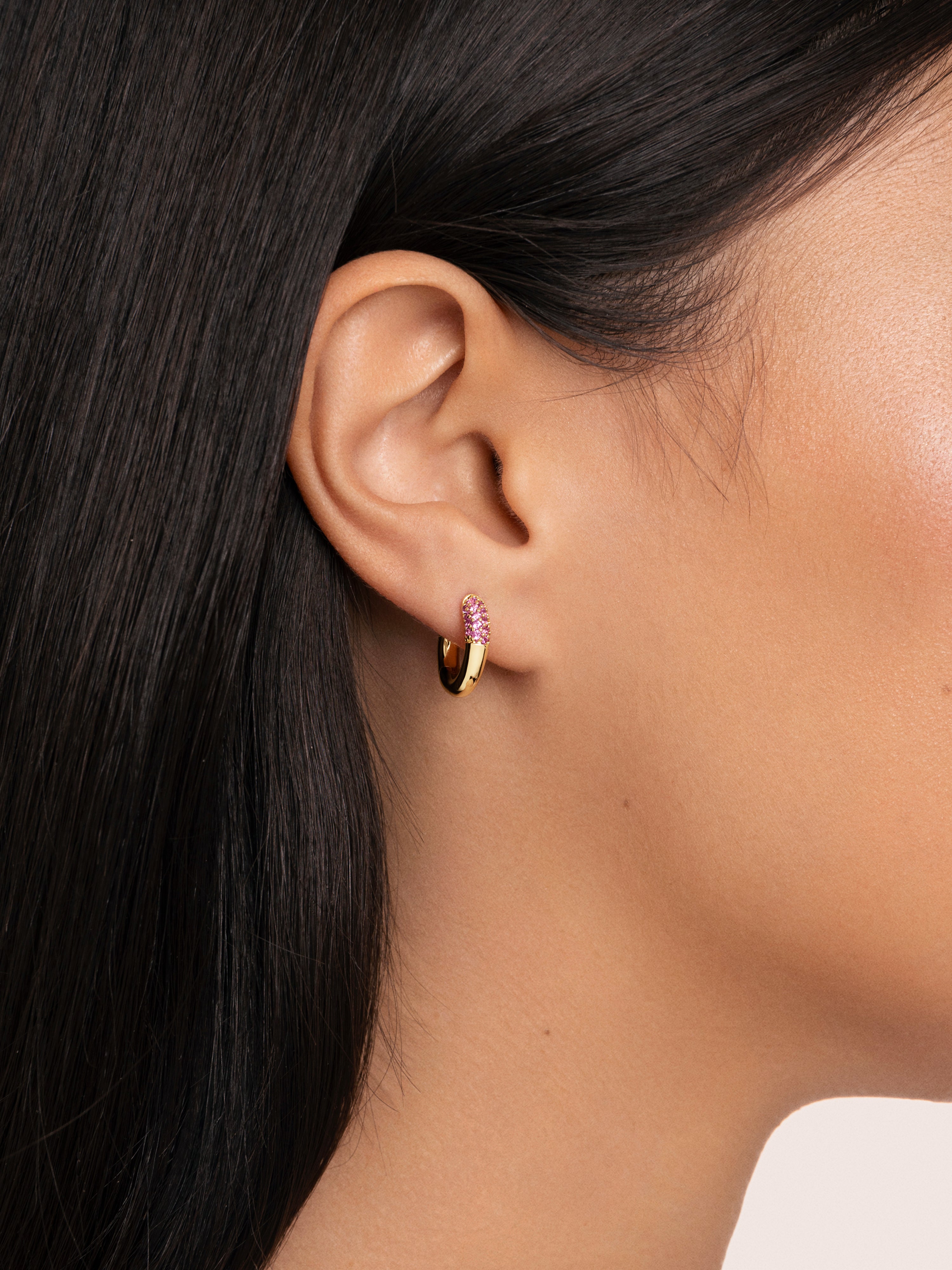 Pink Alma Gold Single Earring