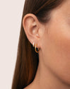 Boucle d'oreille seule Créole Cleo M plaqué or