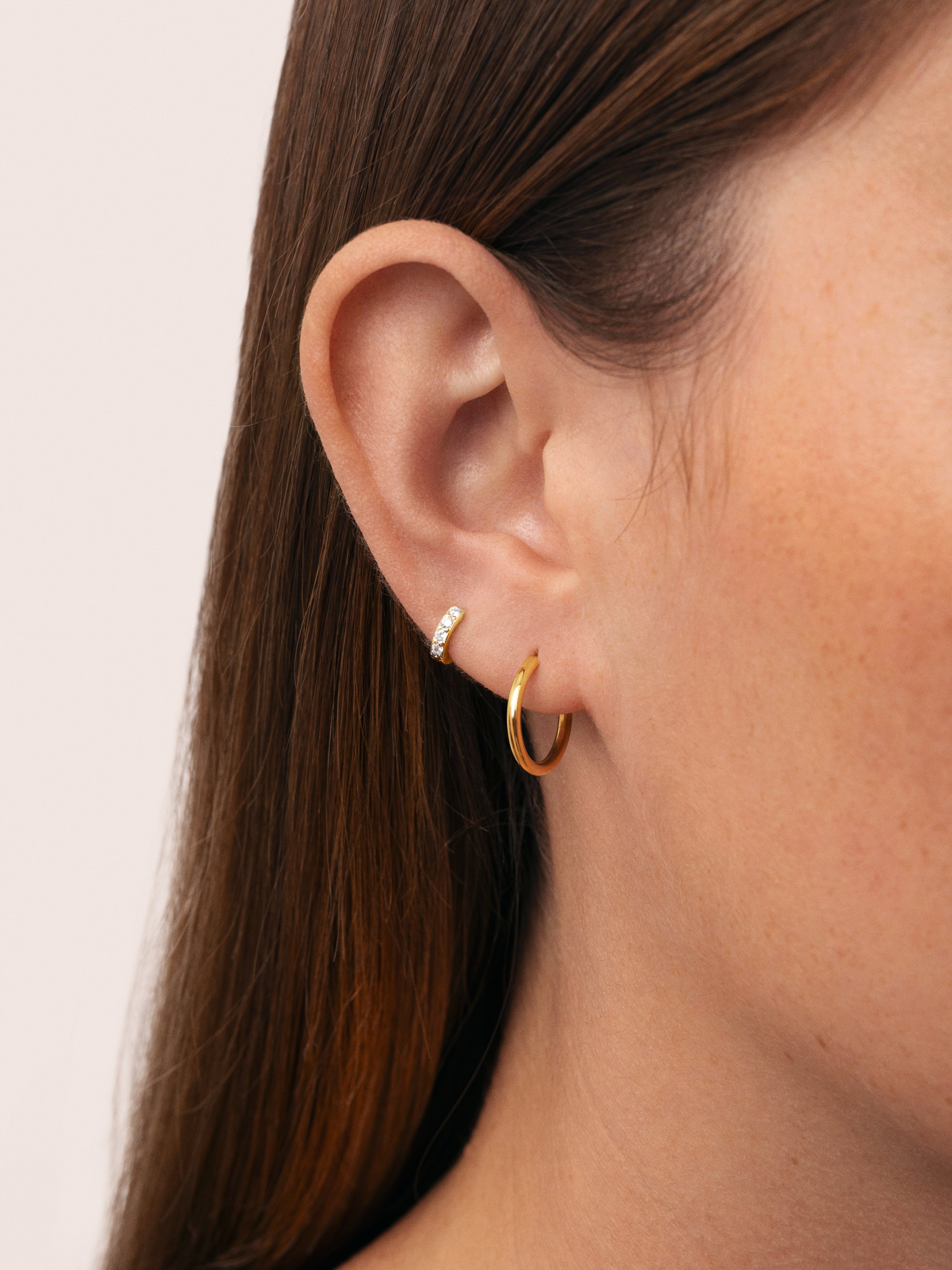 Boucle D’oreille à L’unité Créole Cleo S Plaqué Or