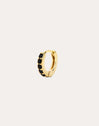 Boucle d'oreille seule Créole Cléo M Noir Plaqué Or