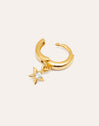 Boucle d'oreille unique Anneau Dance Star Plaqué Or
