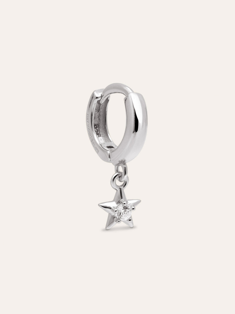 Pendiente Suelto Aro Dance Star Plata