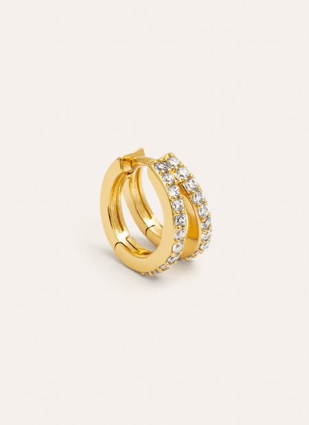 Doppel-Scarlett Einzelohrring, vergoldet