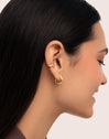 Pendiente Suelto Ear Cuff Triple Cross Baño Oro