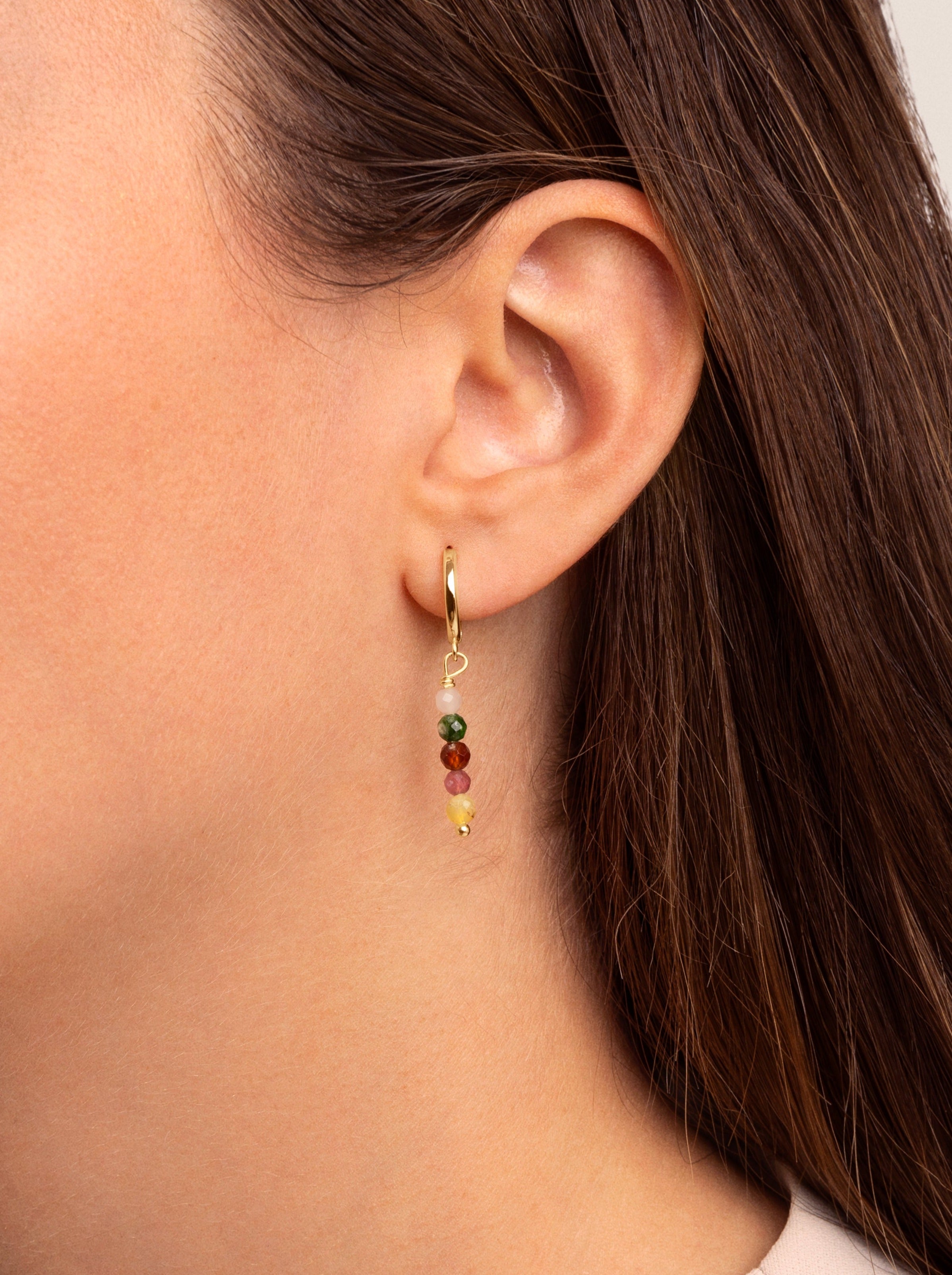 Five Stones Gold Single Earring