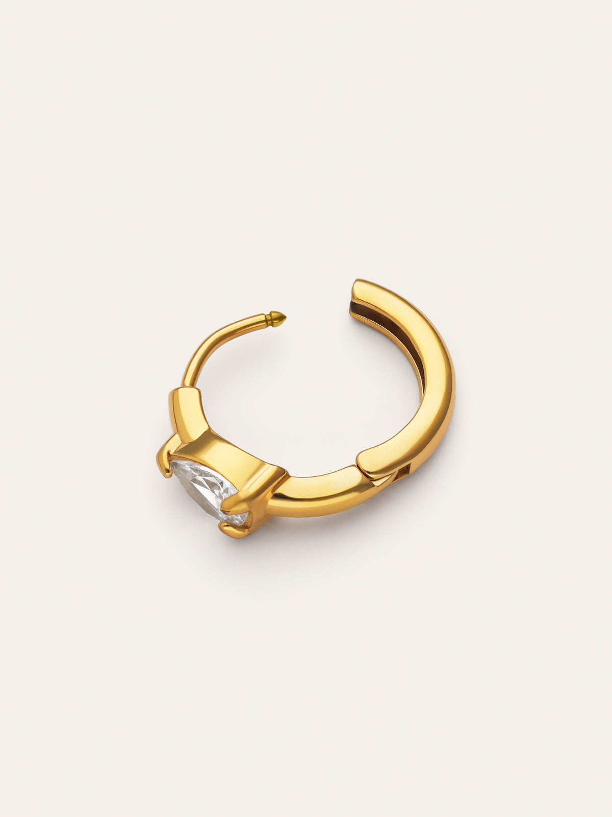Imagen detalle de Einzelner Ohrring Spark Tropfen Stahl mit Goldbeschichtung