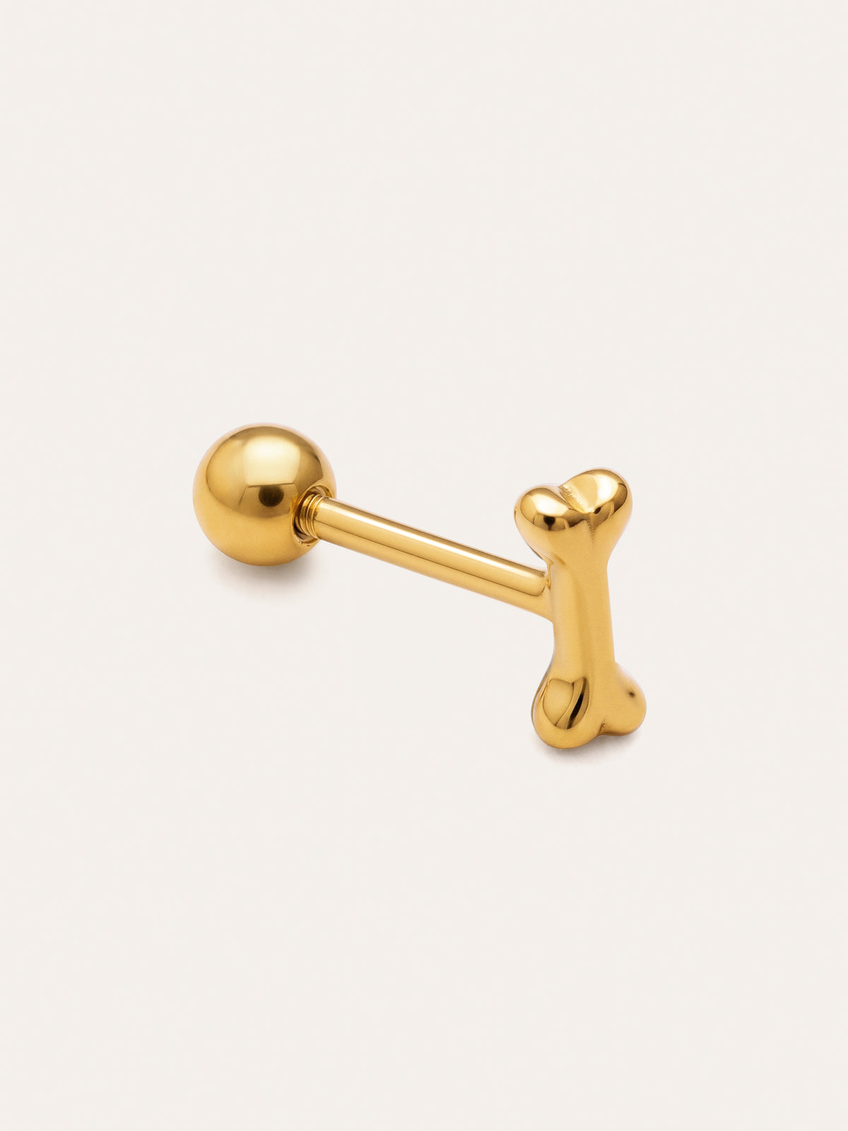 Imagen detalle de Einzelner Ohrring Mini-Knochen aus Silber, vergoldet