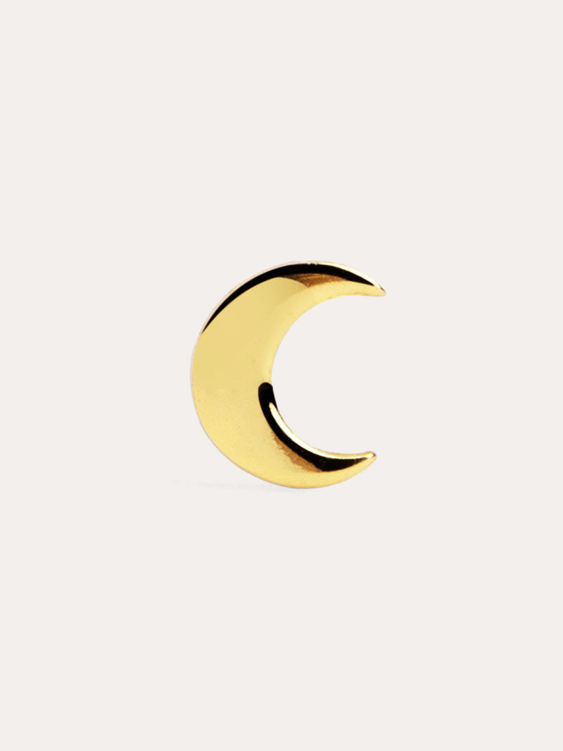 Pendiente Suelto Moon Plata Baño Oro
