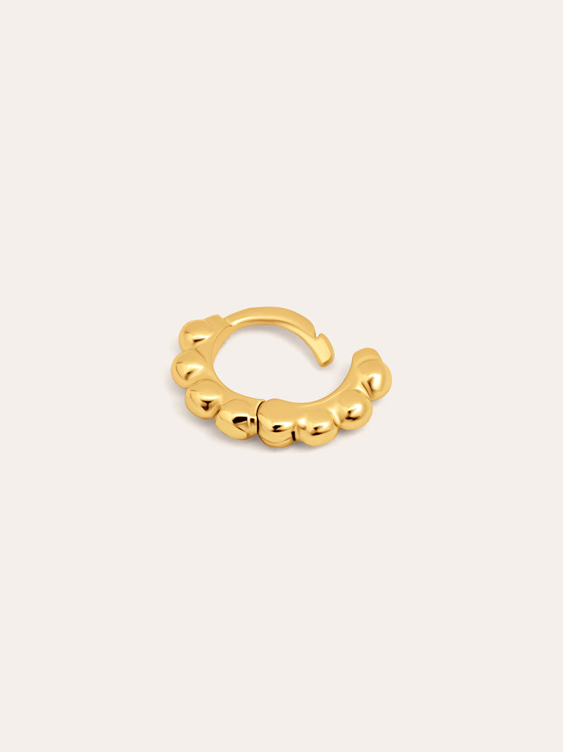 Brinco Individual Pebbles S Prata Banho de Ouro