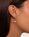 Pendientes Aro Pearl Plata Baño Oro