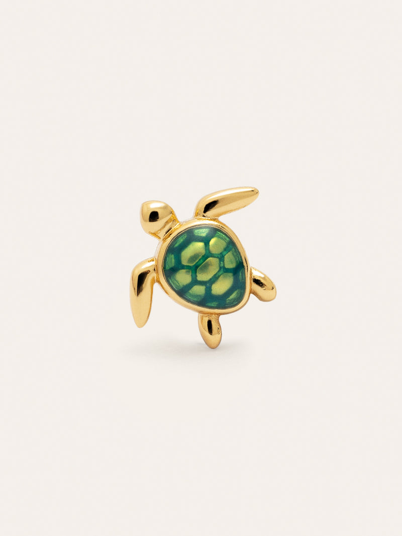 Pendiente Suelto Tortuga Baño Oro