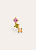 Single Triple Spark Earring Silver Color 18kt Gold Plated