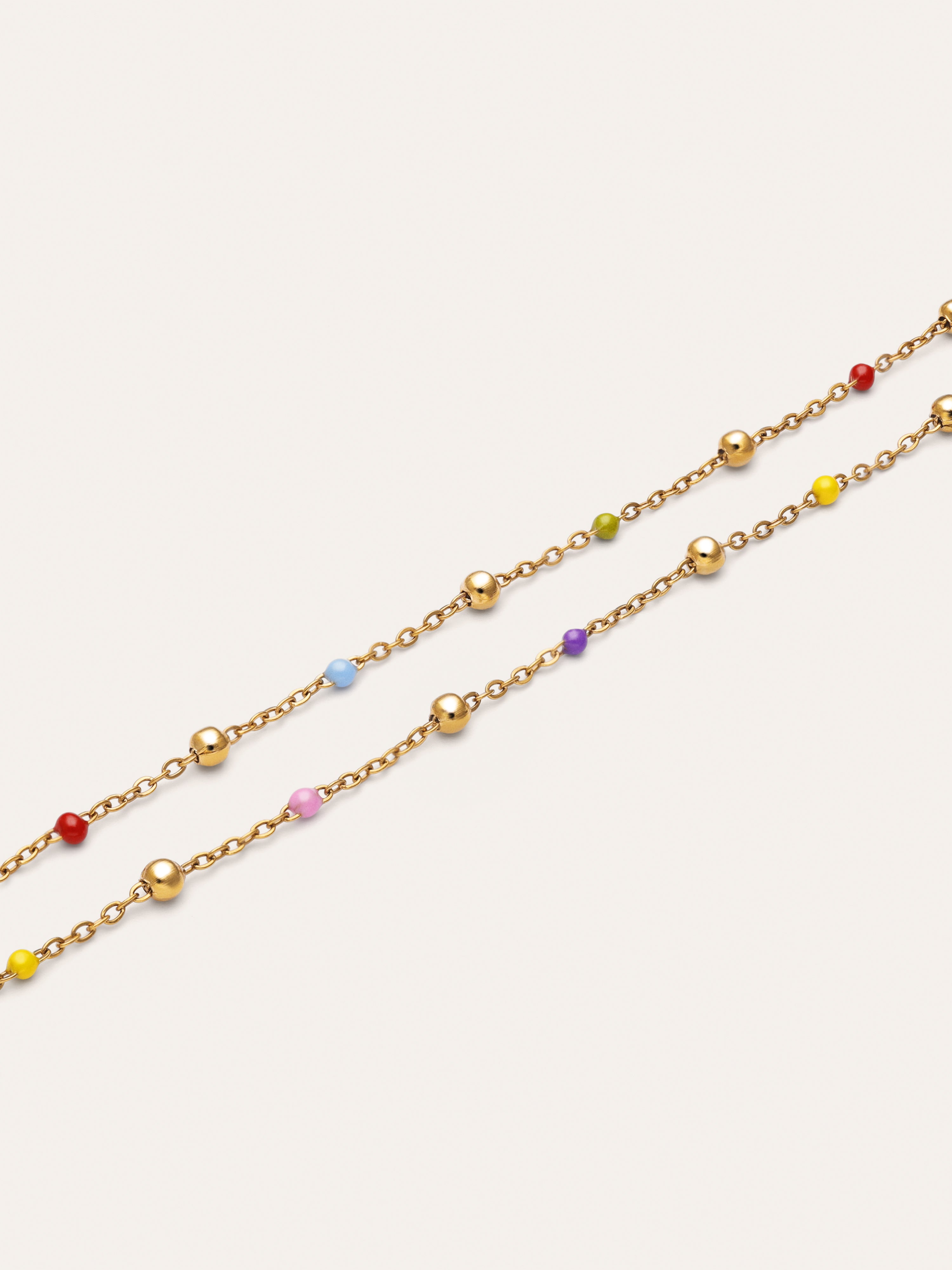 Pack 2 Pulseiras Amizade Colores Aço Banho de Ouro