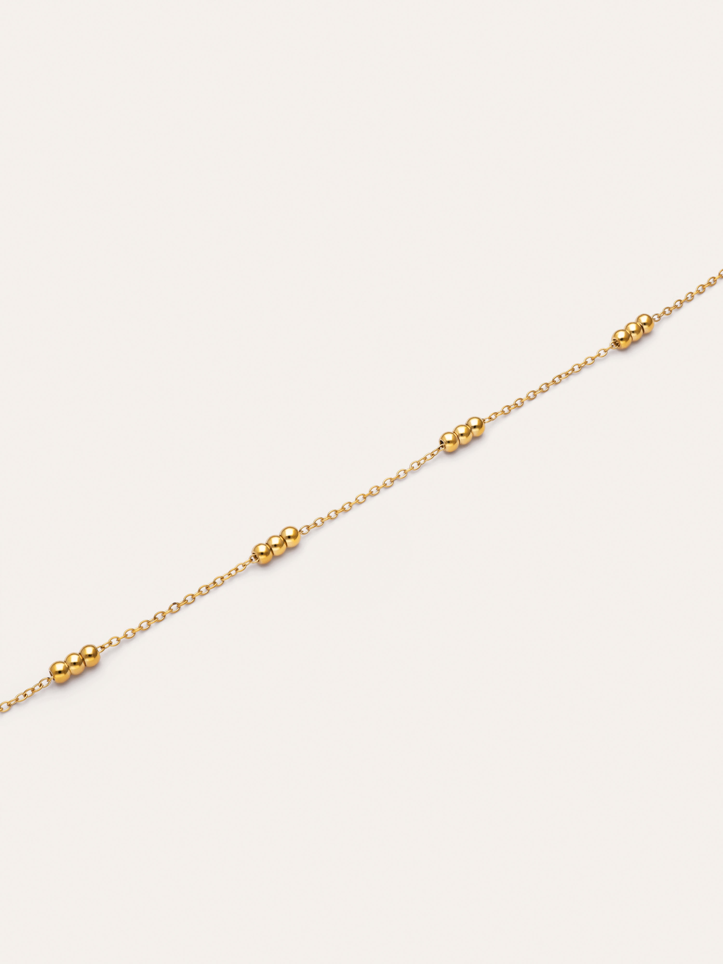 Pulsera Triple Dots Acero Baño Oro