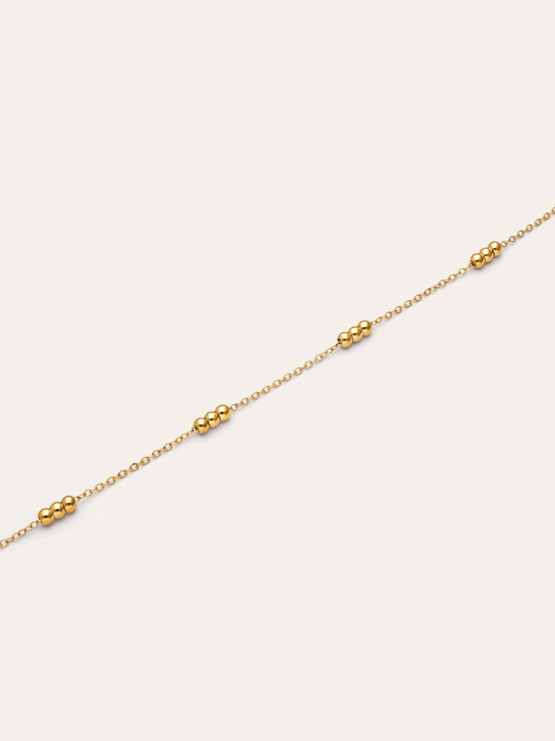 Pulsera Triple Dots Acero Baño Oro