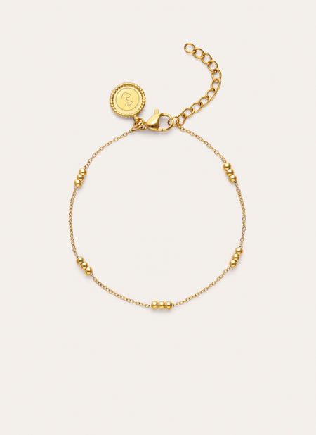 Triple Dots Steel Gold-Plated Bracelet