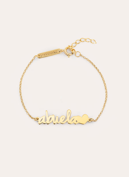 Bracelet Abuela Heart Argent Plaqué Or