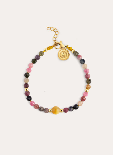 Bracelet Amulet Cats Eye Acier Plaqué Or