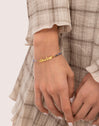 Pulseira Abuela Heart Cianita Aço Banho de Ouro