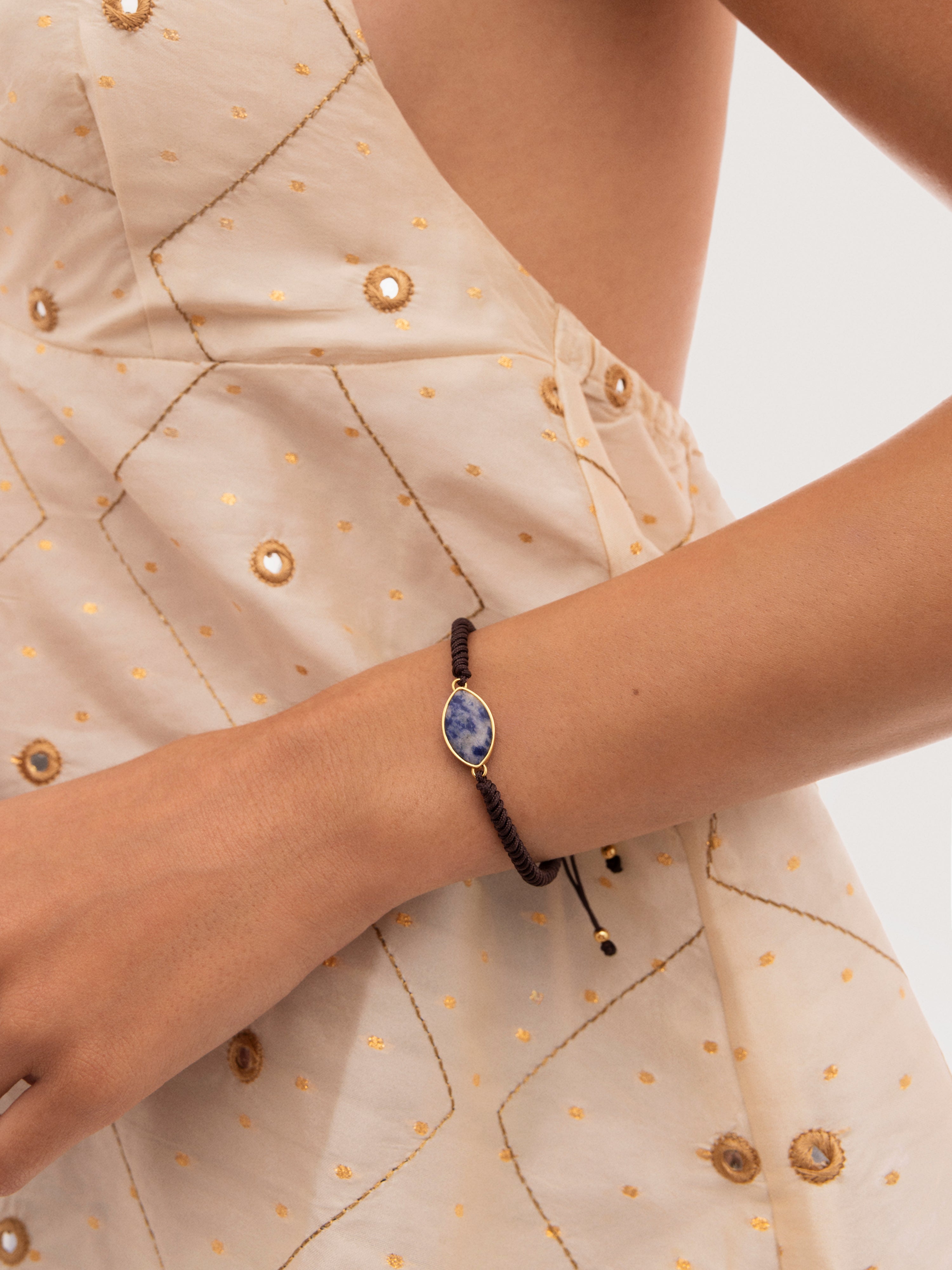 Alma Amulet Steel Gold-Plated Bracelet