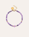 Pulsera Amulet Amatista Acero Baño Oro