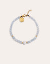 Amulet Aquamarine Stainless Steel Gold Bracelet